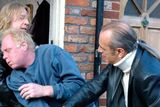 thumbnail: Parfitt and Rossi with Bruce Jones during an appearance on Coronation Street