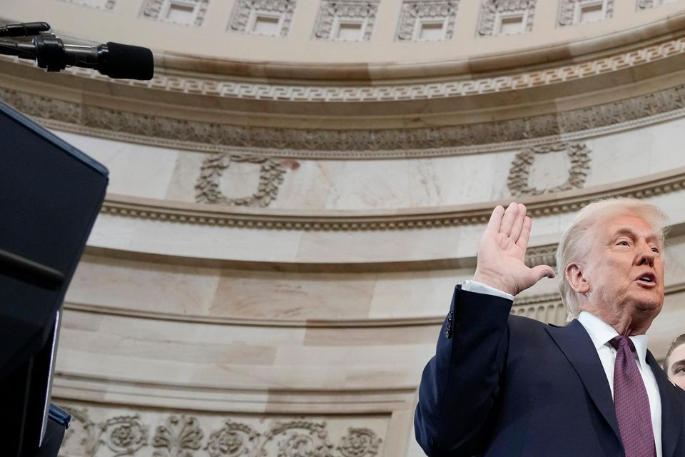 Donald Trump is sworn in as the 47th president of the United States by Chief Justice John Roberts (Morry Gash, Pool/AP)