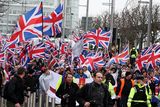 thumbnail: Loyalist protesters on their way to Belfast City Hall