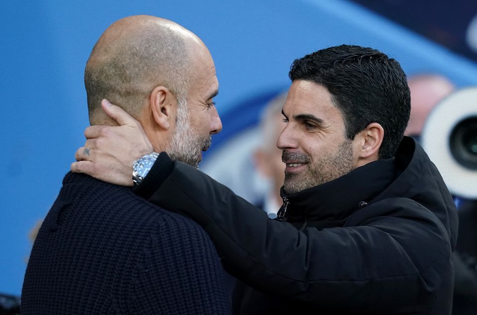 Guardiola and Arteta say their relationship remains strong (Martin Rickett/PA)