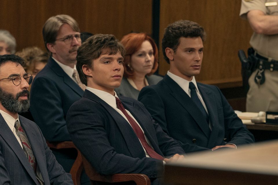 A courtroom scene from Monsters: The Lyle And Erik Menendez Story (Netflix/PA)