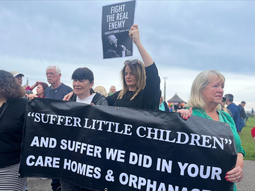 Mourners lined the streets to see the funeral procession of Sinead O’Connor in Bray, Co Wicklow (Claudia Savage/PA).