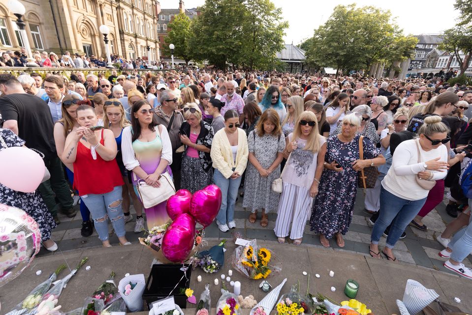 Members of the public took part in a peaceful vigil near to the scene in Hart Street on Tuesday (James Speakman/PA)