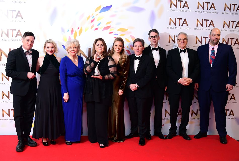 The cast of Gavin And Stacey at the National Television Awards 2020 (Ian West/PA)