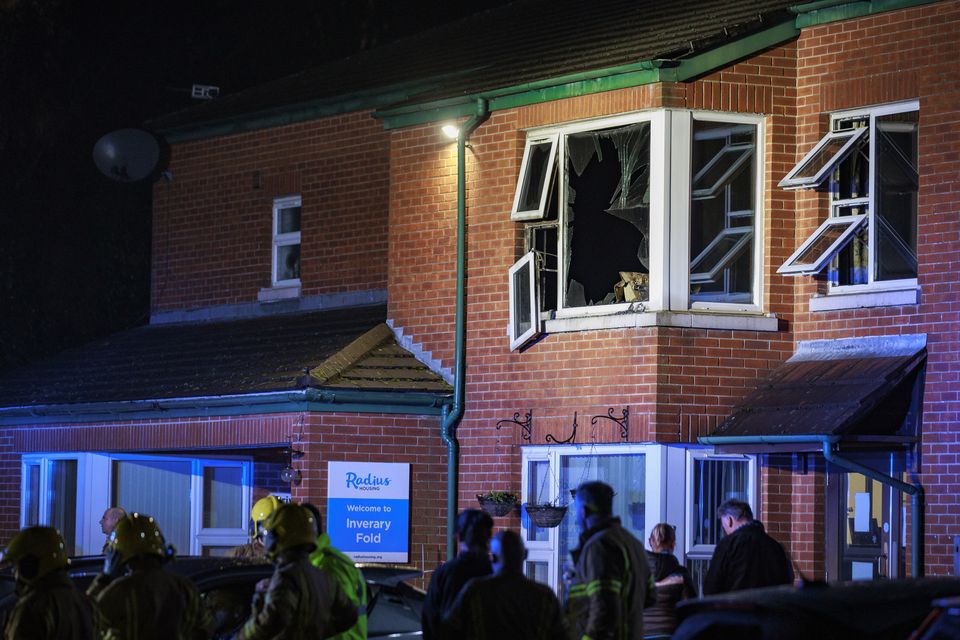 NIFRS attend the scene of an incident at Radius Housing Inverary Fold in east Belfast. Credit: Liam McBurney/RAZORPIX
