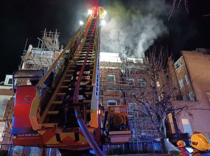 Around 100 firefighters are at the scene (London Fire Brigade/PA)