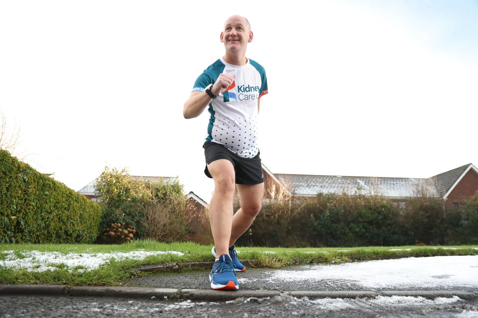 Jonathan Barnett from Maghaberry  who has had a successful Kidney transplant is currently in training for the London Marathon in aid of Kidney Care UK.  (Photo by Peter Morrison) 