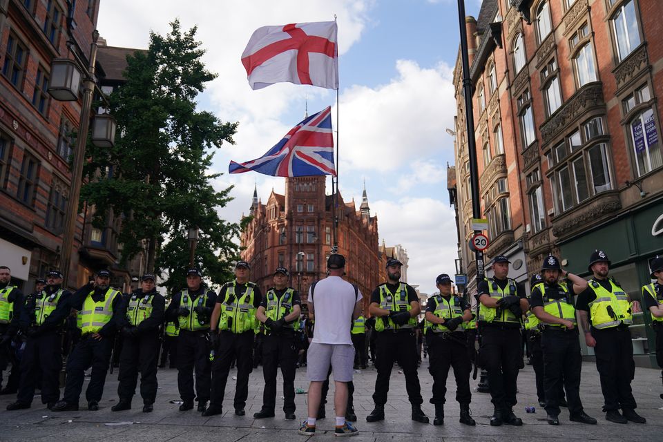 Nottinghamshire Police arrested 15 people at a protest in the city’s Old Market Square (Jacob King/PA)