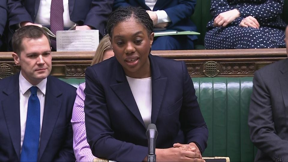 Screen grab of Conservative party leader Kemi Badenoch speaking during Prime Minister’s Questions in the House of Commons (UK Parliament/PA)