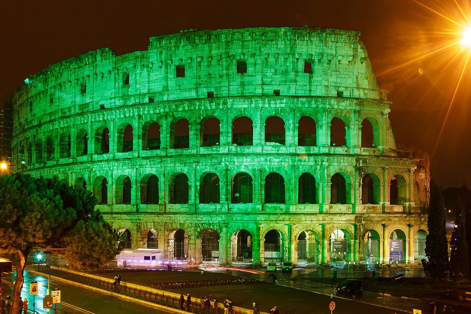 The Colosseum in Rome joins Tourism Ireland’s Global Greening, to celebrate the island of Ireland and St Patrick.