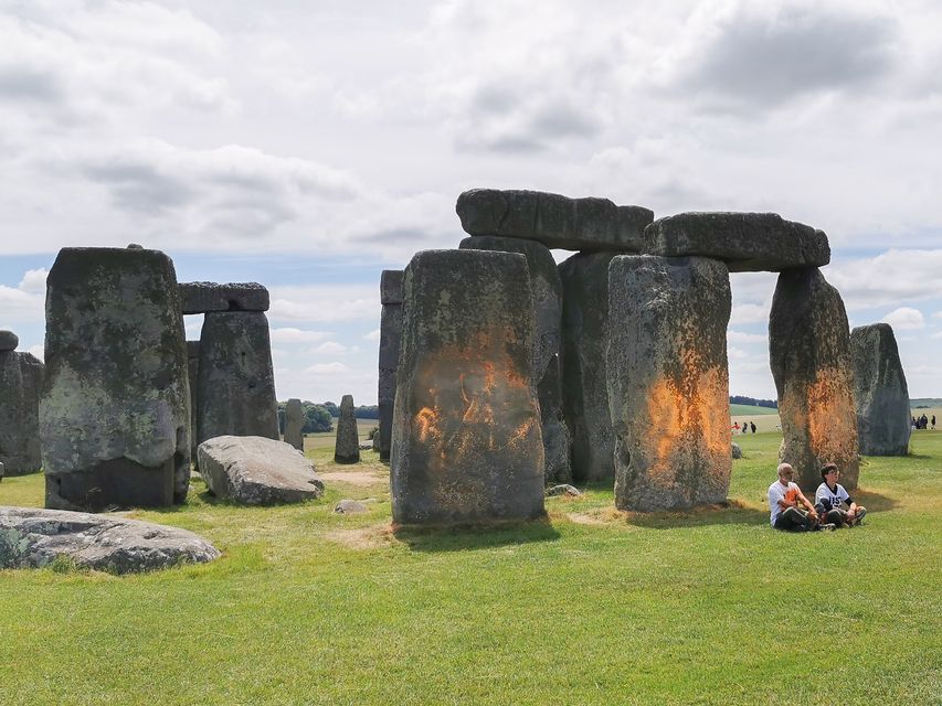 Two people have been charged over the Just Stop Oil protest at Stonehenge in June (Just Stop Oil/PA)