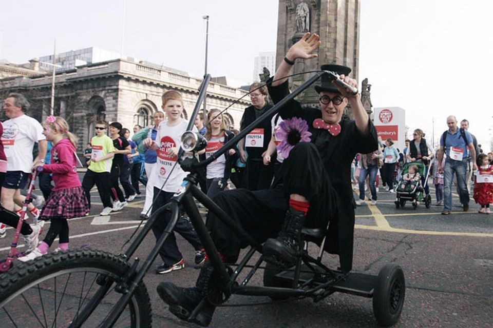 Racing star Eddie Irvine in the driving seat for Sport Relief