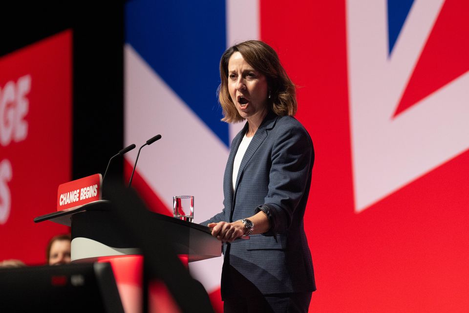 Work and Pensions Secretary Liz Kendall delivering her keynote address to the Labour Party Conference in Liverpool (Stefan Rousseau/PA)