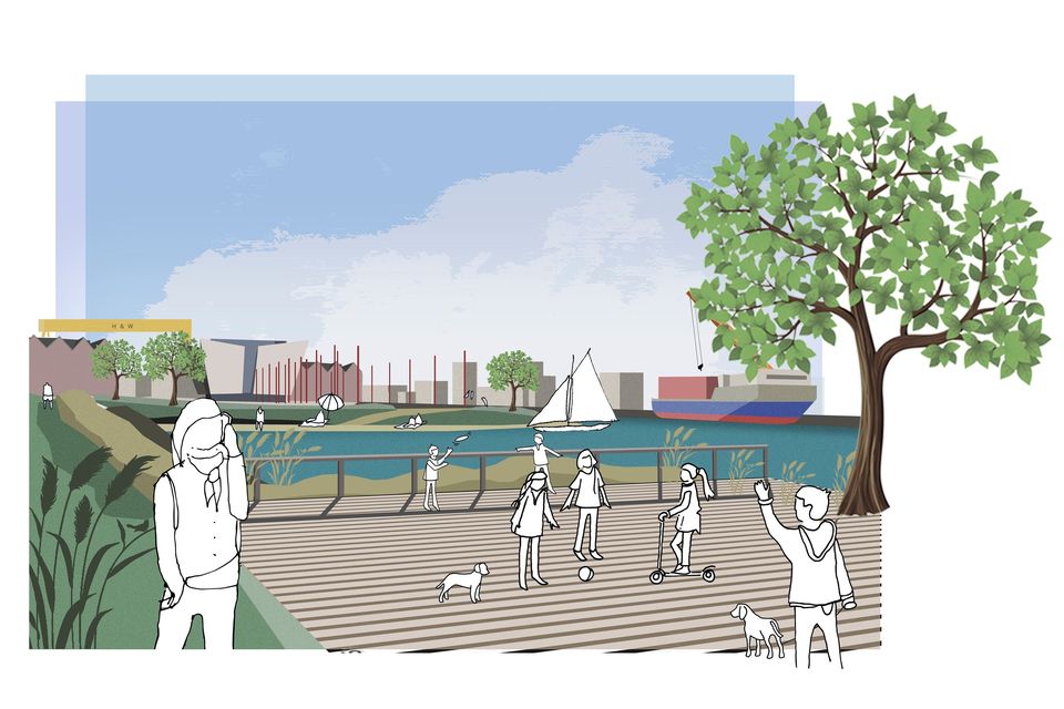 The proposed Harbour Wharf area, part of a framework to rejuvenate Belfast's waterfront