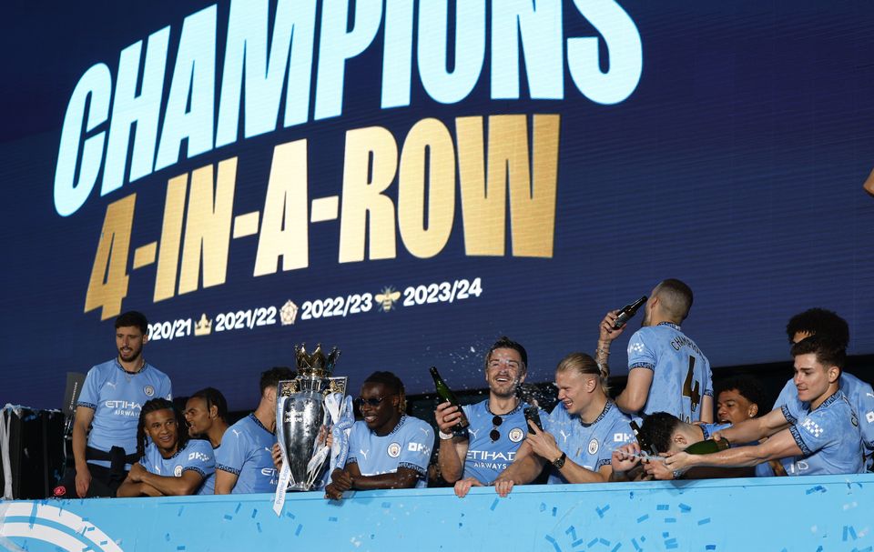 City celebrated their fourth successive title in 2024 (Richard Sellers/PA)