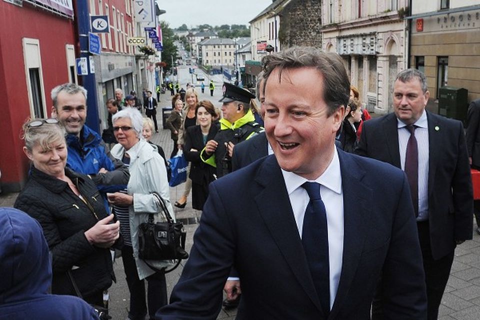 Prime Minister David Cameron meets shoppers in Coleraine High Street during his visit to Northern Ireland