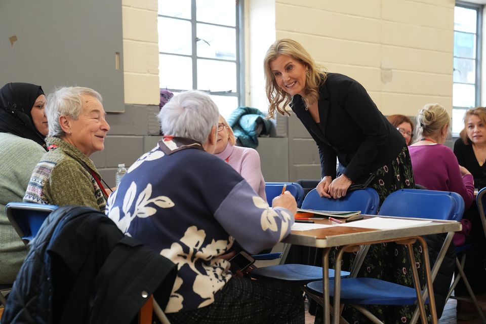 Sophie chats to women at the Mothers’ Union session (Lucy North/PA)