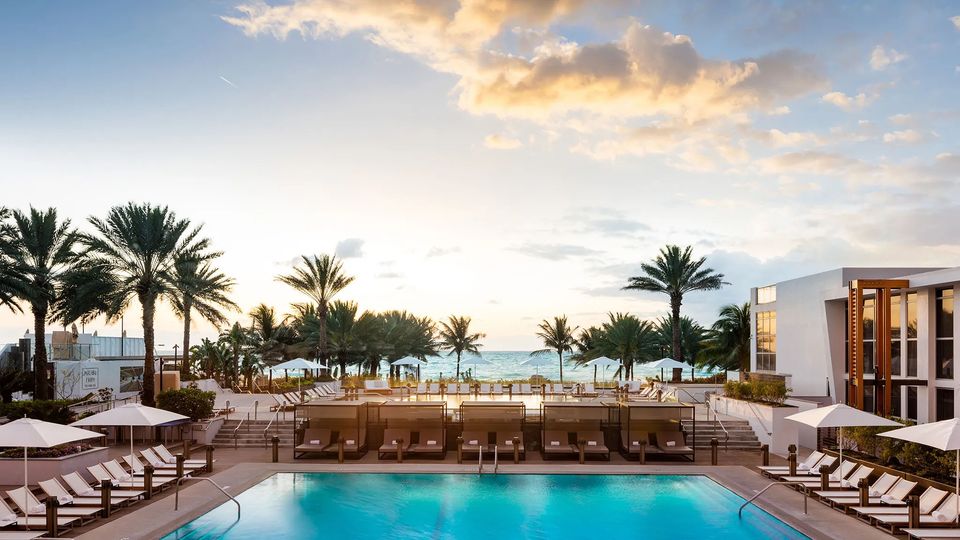 The luxury Eden Roc Miami Beach Resort where the team went on holiday