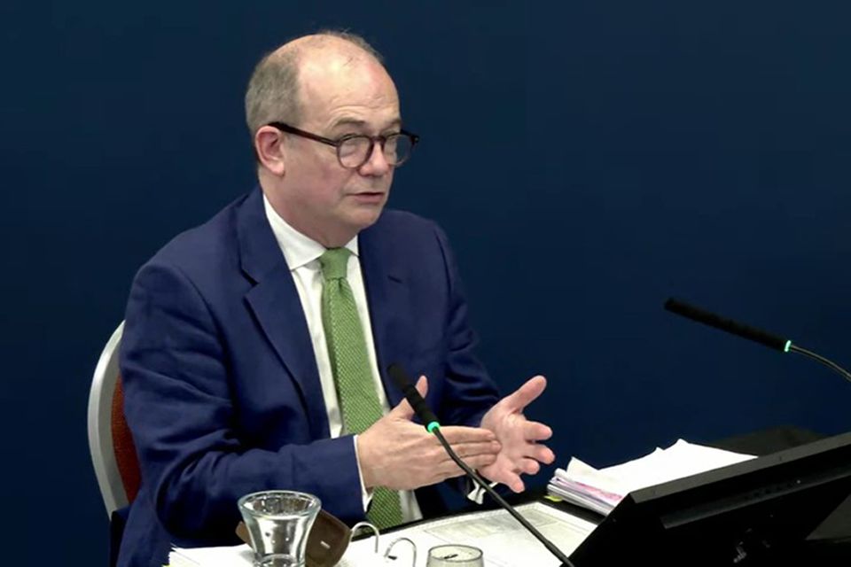 Northern Ireland’s chief medical officer Professor Sir Michael McBride, giving evidence to the inquiry (Covid-19 Inquiry/PA)