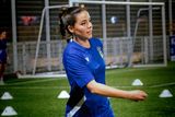 thumbnail: Jackie Gendron during one of her first training sessions with Linfield FC 
