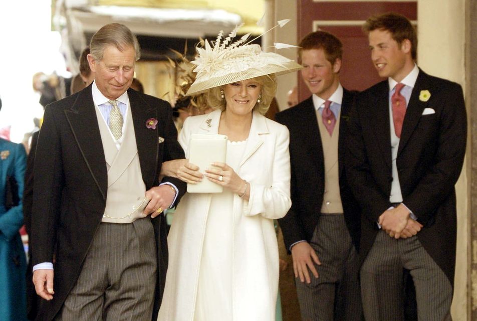 The then-Prince of Wales with his new wife, the then-Duchess of Cornwall, after their civil ceremony in 2005 (John Stillwell/PA)