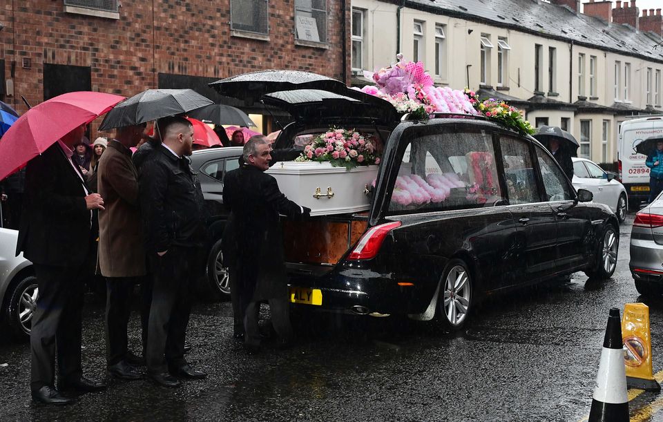 The funeral of Chloe took place at St Pauls Church in Belfast for Requiem Mass followed by burial in Milltown Cemetery.
Picture: Arthur Allison/Pacemaker Press