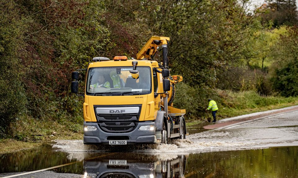 Flooding has closed the Gosford Road in Armagh on October 30th 2023 (Photo by Kevin Scott for Belfast Telegraph)