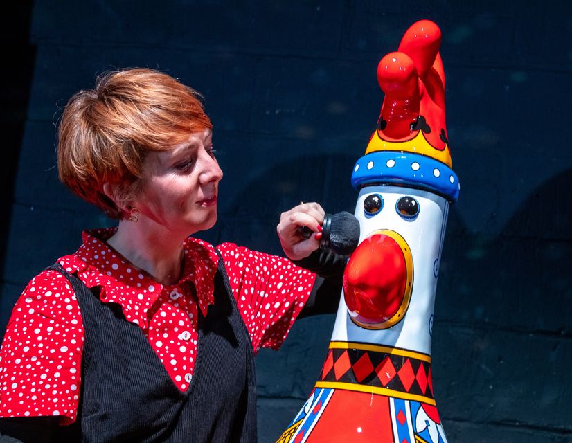 The Grand Appeal’s creative lead Emily Golden with King of Diamonds – a playful Feathers McGraw sculpture (Simon Boddy/The Grand Appeal/PA)