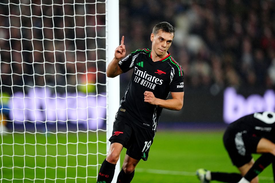 Leandro Trossard put Arsenal 2-0 in front (Mike Egerton/PA).