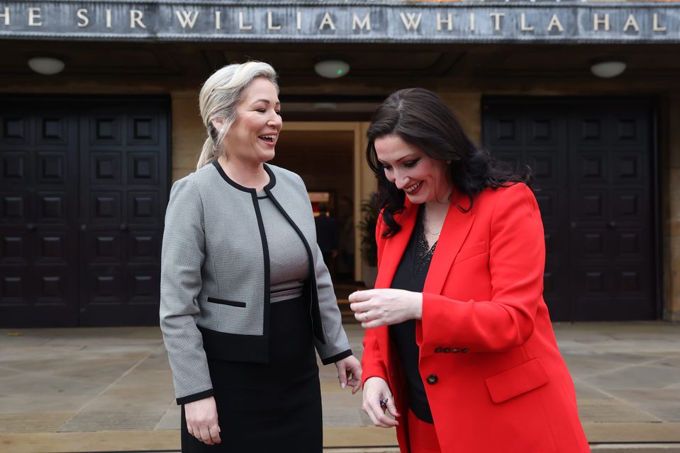 First Minister of Northern Ireland Michelle O’Neill and deputy First Minister Emma Little-Pengelly (Liam McBurney/PA)