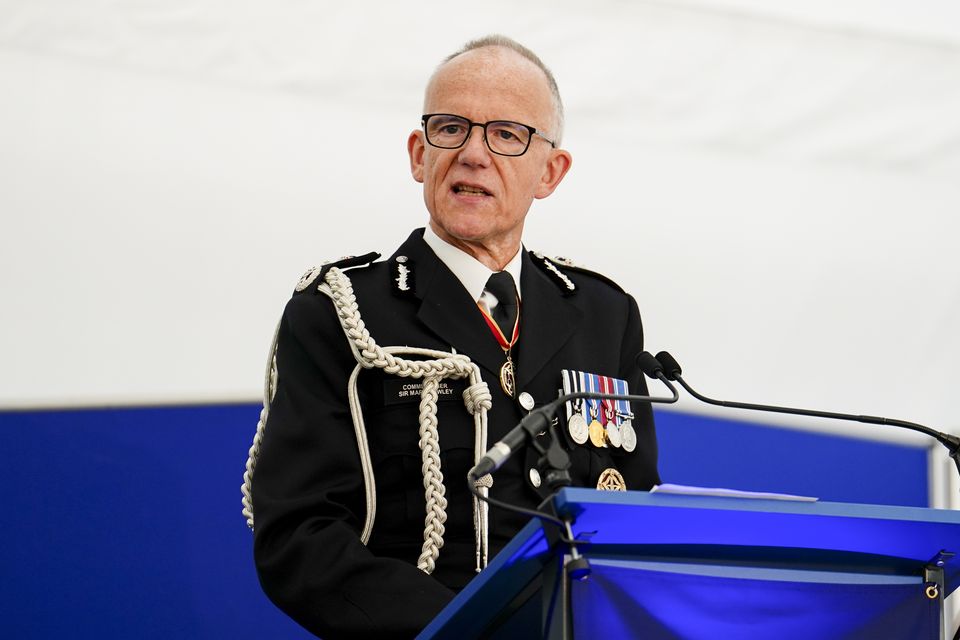 Sir Mark Rowley said the progress the Met has made ‘would not have been possible without the unwavering passion, sense of duty, courage and hard work of our officers and staff’ (Jordan Pettitt/PA)