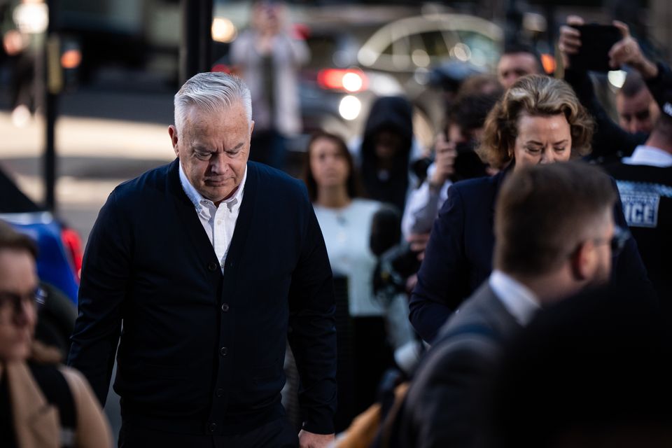 Former BBC broadcaster Huw Edwards arrives at Westminster Magistrates’ Court (Aaron Chown/PA)