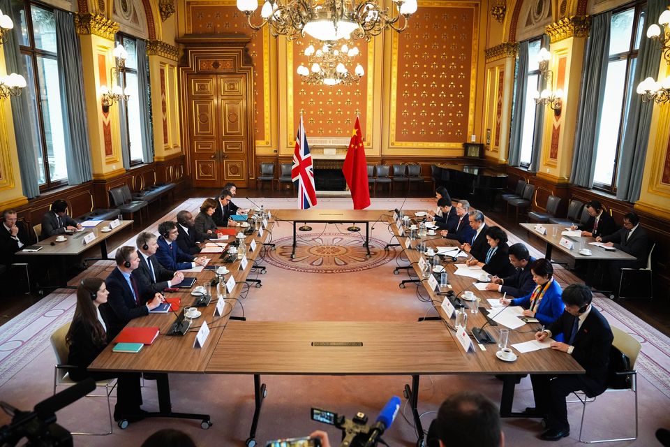 The Foreign Secretary and his team met the Chinese delegation at the Foreign, Commonwealth and Development Office in London (James Manning/PA)