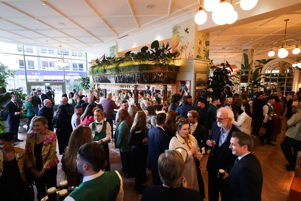 Crowds at the opening of The Ivy in Belfast last month