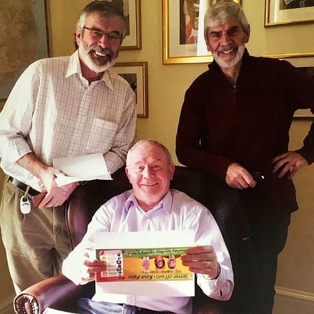 Ted Howell (right) with Gerry Adams and Martin McGuinness