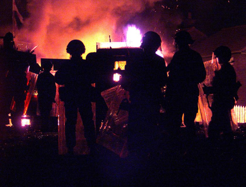 Police and the Army came under attack near Holy Cross primary school in Ardoyne (Paul Faith/PA)