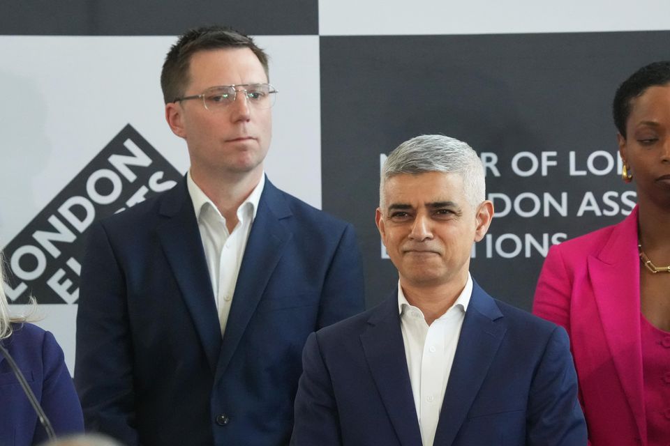 Labour’s Sadiq Khan is re-elected as the Mayor of London (Jeff Moore/PA)