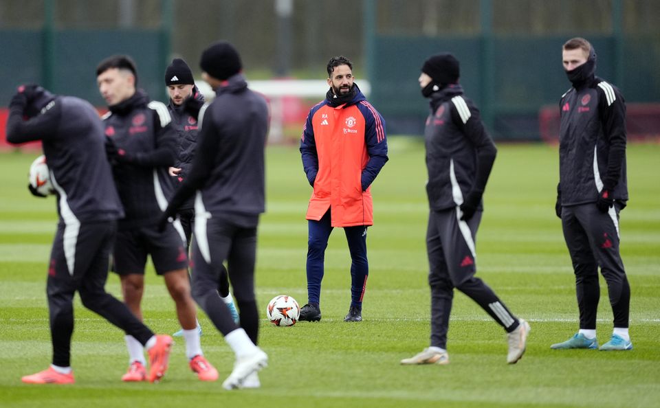 Ruben Amorim needs to find solutions to United’s problems on the training ground (Nick Potts/PA)