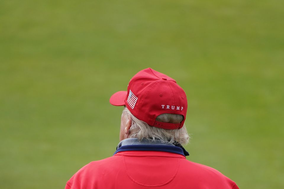 Donald Trump playing golf at his Trump Turnberry course in South Ayrshire (Andrew Milligan/PA)