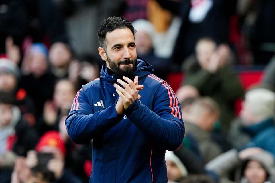 Ruben Amorim has thanked fans for their continuing support during a difficult run (Martin Rickett/PA)