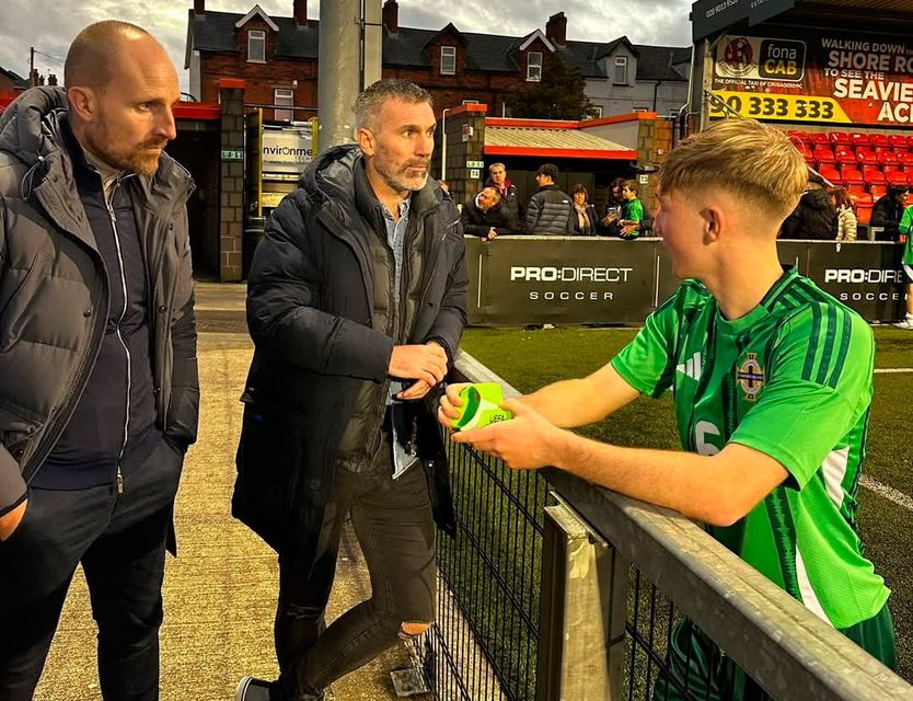 Brian Adair, Keith Gillespie and Northern Ireland young gun Troy Savage