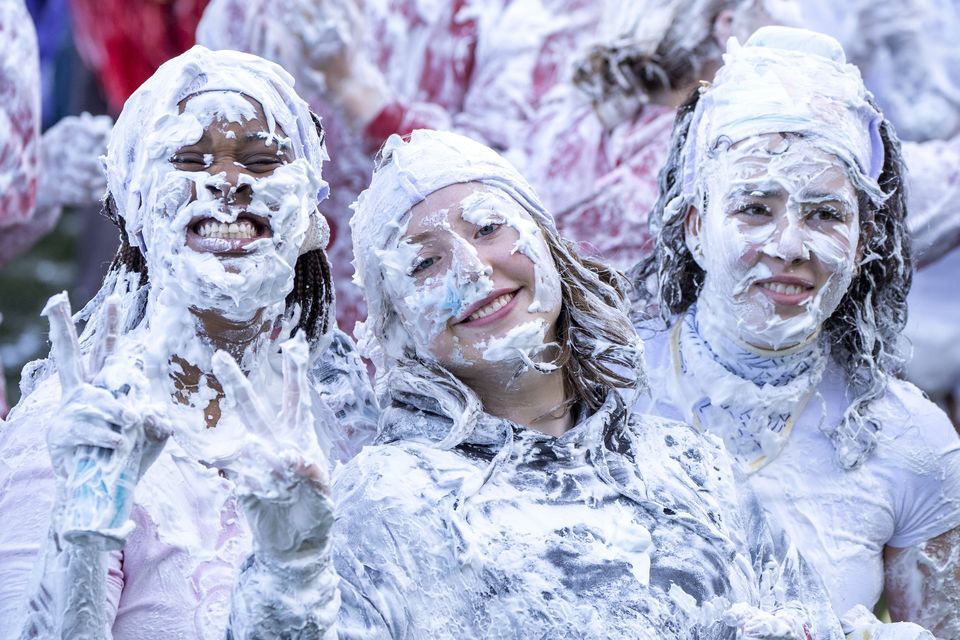 The foam event helps new students to bond (Jane Barlow/PA)