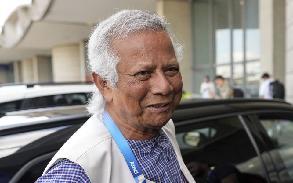 Nobel laureate Muhammad Yunus has been sworn in as interim leader (Michel Euler/AP)