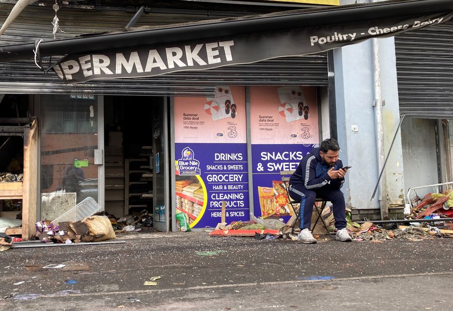 Abdelkader Mohamad Al Alloush, owner of the Sham Supermarket on Donegall Road in Belfast, which was burned during disorder in August after an anti-immigration protest (Rebecca Black/PA)