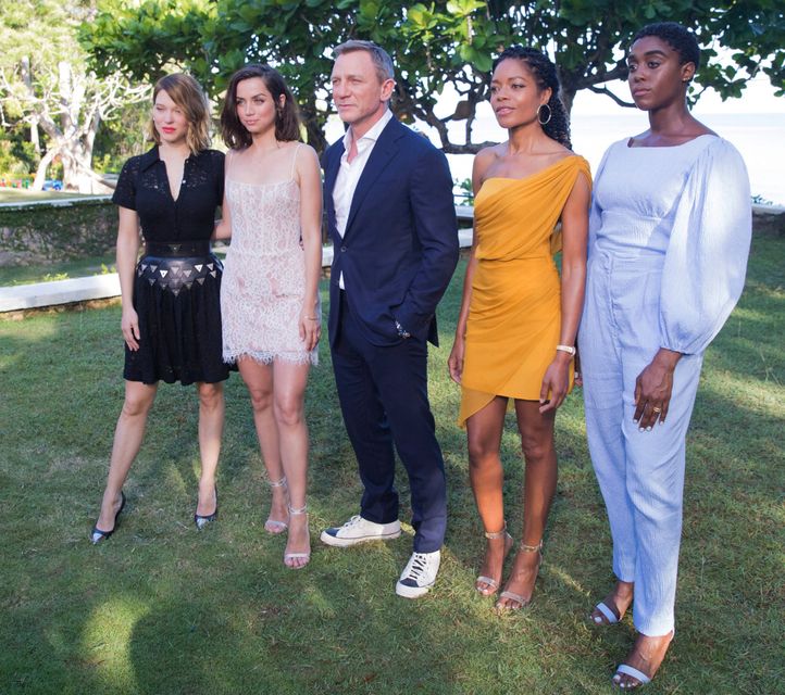Next generation: from left, Lea Seydoux, Ana de Armas, Daniel Craig, Naomie Harris and Lashana Lynch ahead of the No Time to Die movie