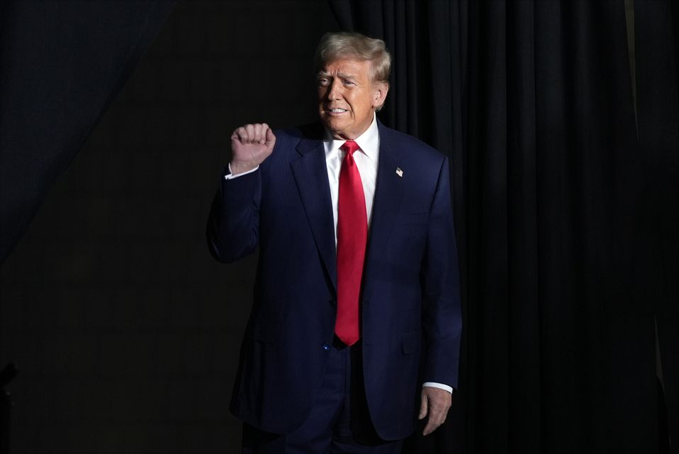 Donald Trump, shortly after arriving at the Greensboro Coliseum for his Tuesday night campaign rally (Alex Brandon/AP)