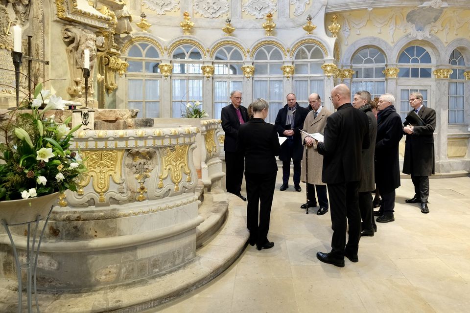 The duke inside the Frauenkirche (Till Budde/British Embassy Berlin/PA)