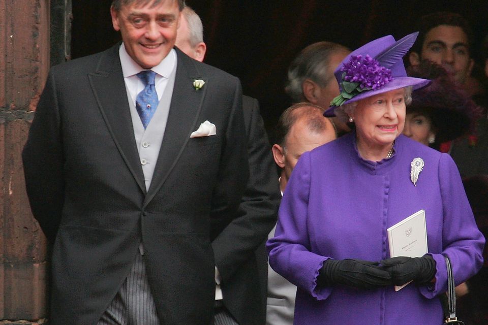 Royal bond: the Duke of Westminster and the Queen attend the wedding of Ed Van Cutsem and Lady Tamara Grosvenor