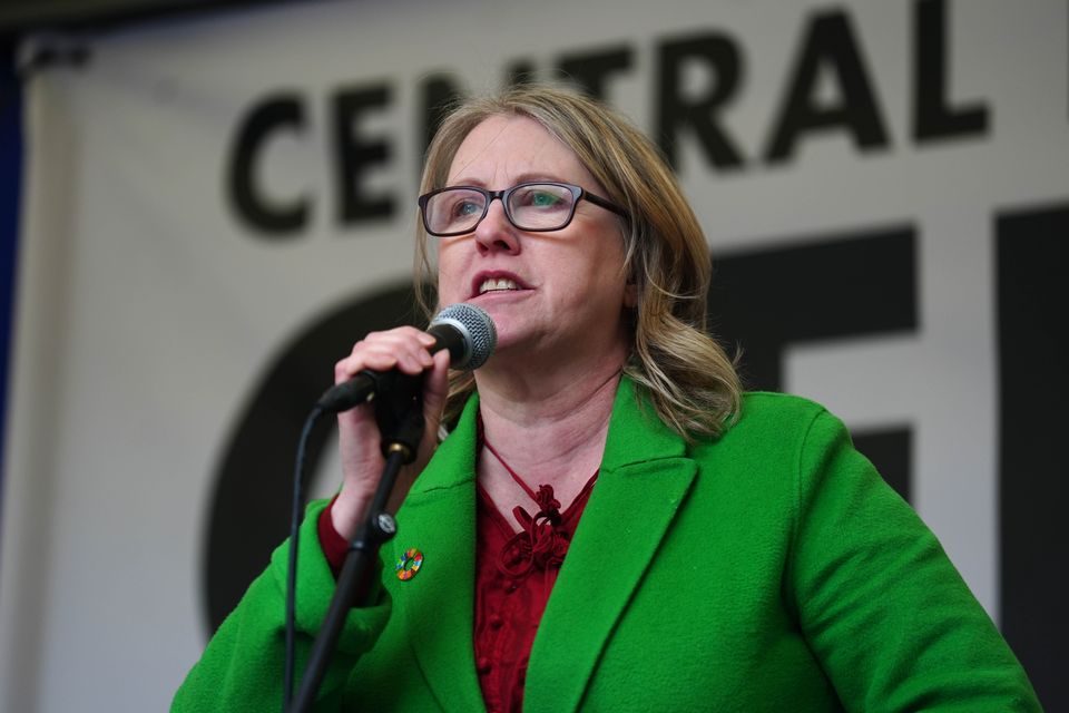 Senator Alice-Mary Higgins spoke after a national march for Palestine in Dublin (Brian Lawless/PA)