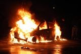 thumbnail: A car burns in the Castlereagh Street of east Belfast